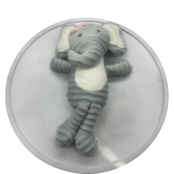 Chick Pea Baby Gray Elephant Plush Stuffed Animal 12" Tall Ribbed Texture - Picture 4 of 6